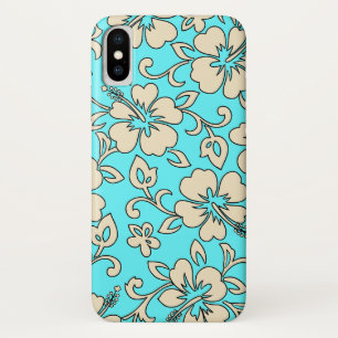 Case-Mate iPhone Case Crème florale hawaïenne d'Aqua de ketmie de Mali