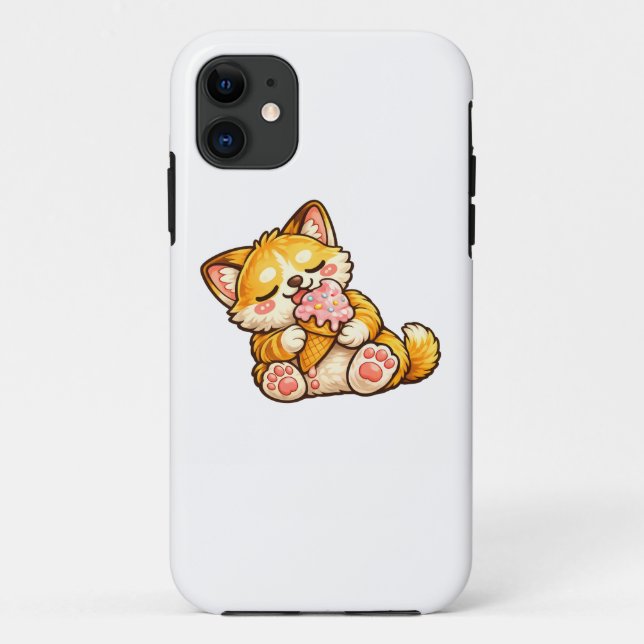 Coques Case-Mate iPhone Crème Glacée de Chat Mignon (Dos)