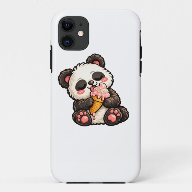 Coques Case-Mate iPhone Crème glacée de Panda mignon (Dos)