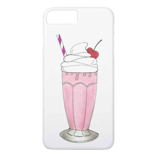 Coques Case-Mate iPhone Crème glacée Shoppe fraise rose Milkshake Foin (Dos)