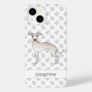 Coque Case-Mate iPhone Crème Italien Greyhound Mignonne Chien Avec Nom Pe