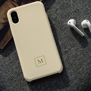 Coque Case-Mate iPhone Crème moderne minimal élégant Monogramme initial