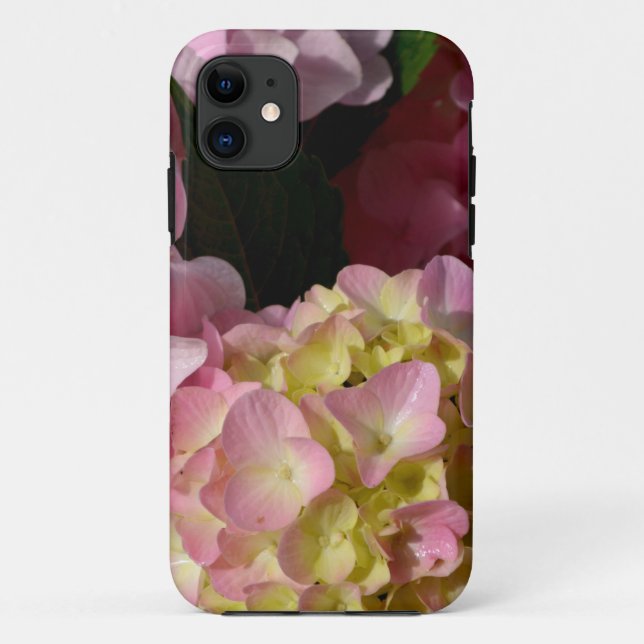 Coques Case-Mate iPhone Crème rose Hydrangeas jaune rose vert floral (Dos)