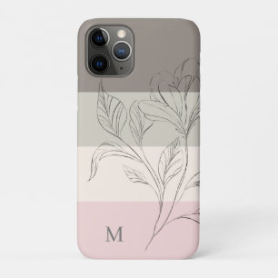 Case-Mate iPhone Case Crème rose Taupe Couleur Bloc Floral Monogramme