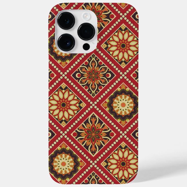 COQUES Case-Mate iPhone CRÈME ROUGE MANDALA MOTIF (Verso)