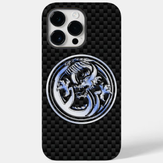 Coque Case-Mate iPhone Crête de dragon Chrome sur fibre de carbone