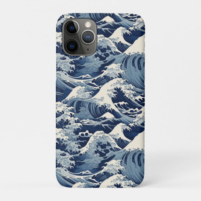 Coques Case-Mate iPhone Crêtes éphémères : Les vagues d'Hokusai réimaginée (Dos)