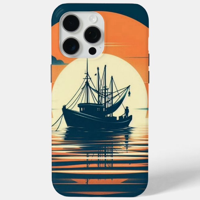 Coques Case-Mate iPhone crevettes vintages/marines/pêche (Verso)