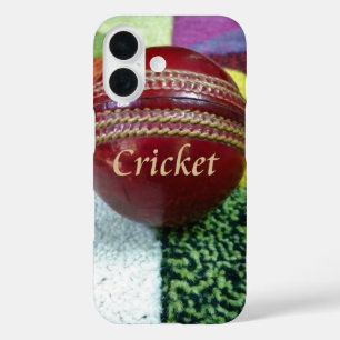 Coque Pour iPhone 16 Cricket : Red Hard Ball Art Print