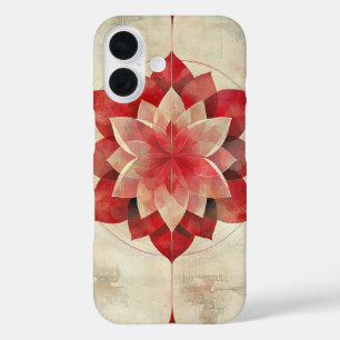 Coque Pour iPhone 16 Crimson Bloom Mandala