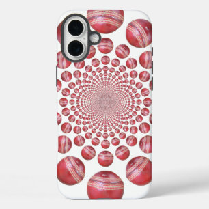 Coque Pour iPhone 16 Plus Crimson Vortex : Belle Balle de Cricket Rouge