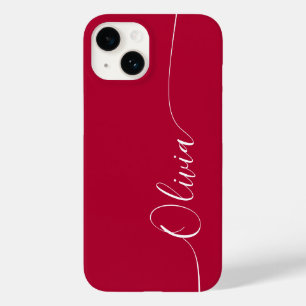 Coque Case-Mate iPhone Crimson White Elegant Calligraphie Nom du script