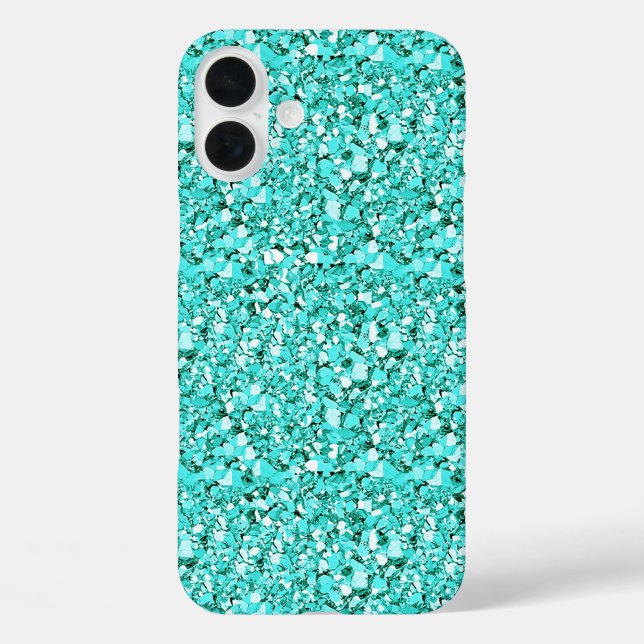 Coques Case-Mate iPhone cristal druzy - bleu aquamarine (Verso)