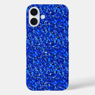 Coque Pour iPhone 16 Plus cristal druzy - bleu saphir