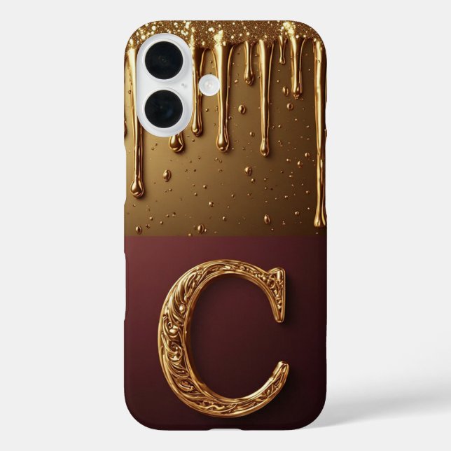 Coques Case-Mate iPhone 💎 Cristal Paillettes Monogramme C Luxe qui dégoul (Verso)