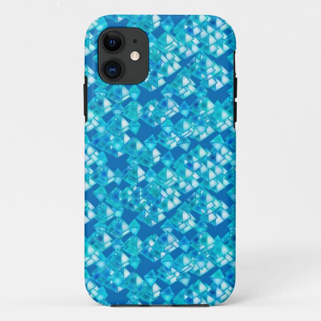 Coques Case-Mate iPhone cristaux pyramidaux, turquoise et bleue (Dos)
