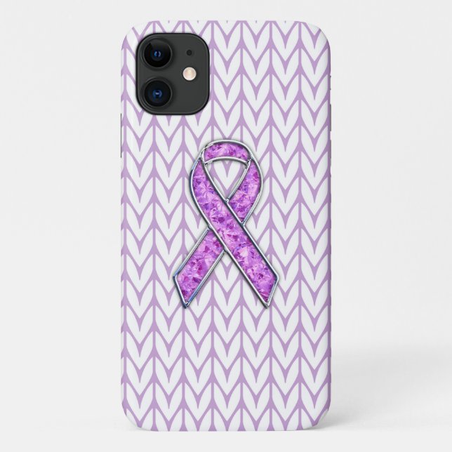 Coques Case-Mate iPhone Cristaux Style Chrome Pink Ribbon Knit de sensibil (Dos)