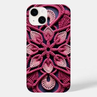 Coque Case-Mate iPhone Crochet Carré rose blanc rouge coloré Granny