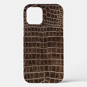 Case-Mate iPhone Case Crocodile Brown de Faux
