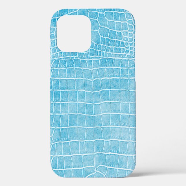 Coques Case-Mate iPhone Crocodile de Faux Bleu Bébé Cuir (Verso)