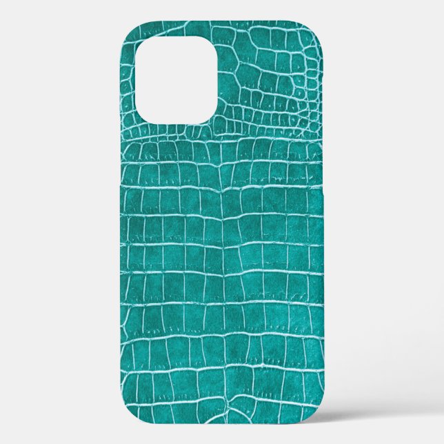 Coques Case-Mate iPhone Crocodile de Faux Bleus de Girls Peacock Cuir (Verso)