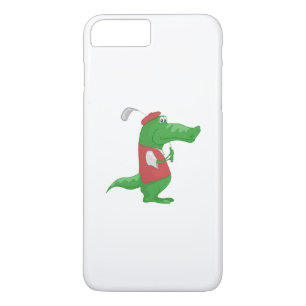 Coque iPhone 7 Plus Crocodile jouant la bande dessinée de golf