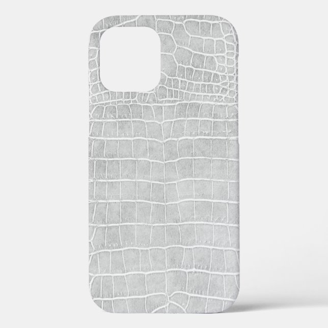 Coques Case-Mate iPhone Crocodile Pearl Gray Faux (Verso)