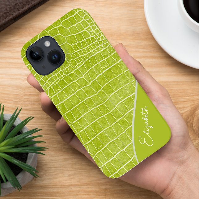 Coques Case-Mate iPhone Crocodile vert de Chartreuse Personnalisé (Créateur téléchargé)