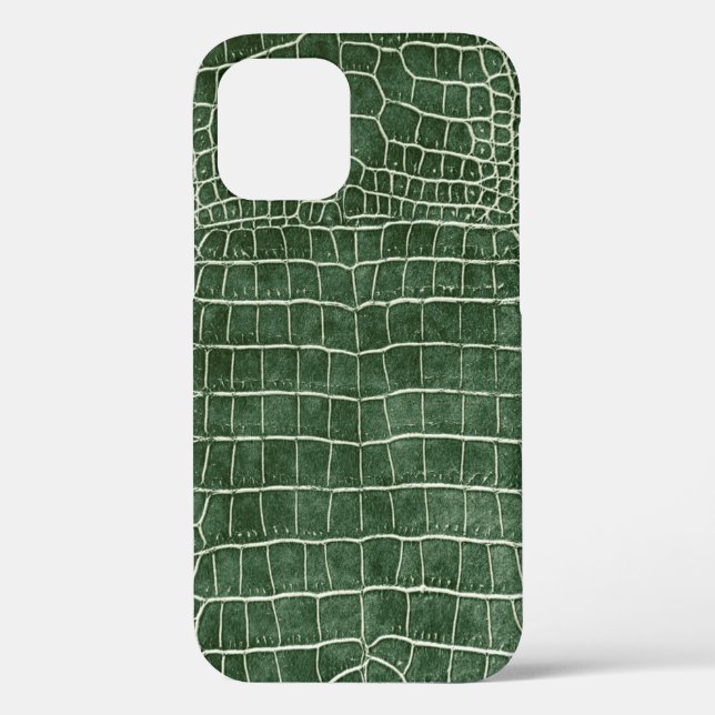 Coques Case-Mate iPhone Crocodile vert des Faux en cuir (Verso)