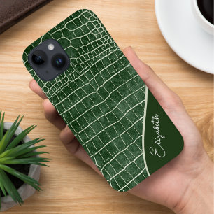 Coque Case-Mate iPhone Crocodile vert personnalisé