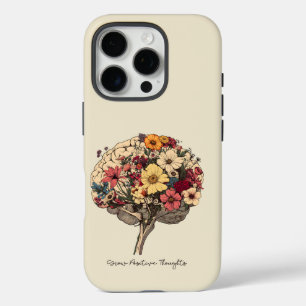 Coque iPhone 16 Pro Croire Positive Cerveau Floral Style T-shirt