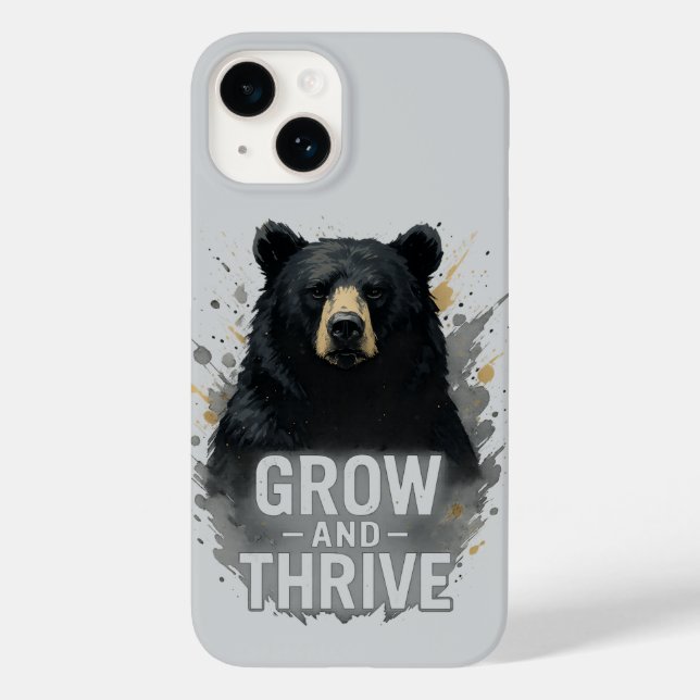 Coques Case-Mate iPhone Croissance majestueuse Ours Noir Art (Verso)