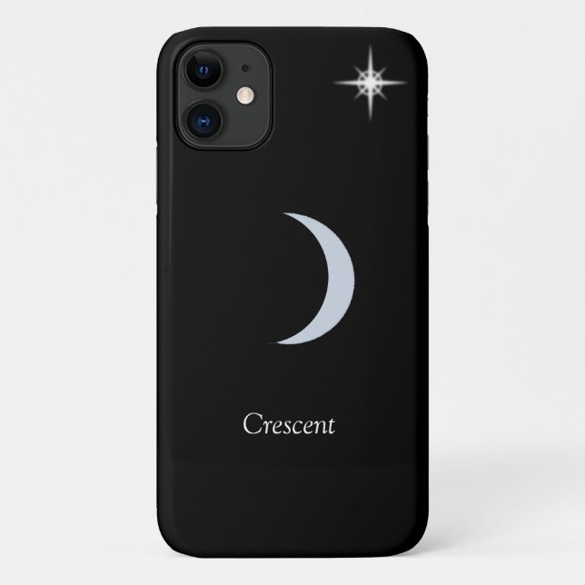 Coques Case-Mate iPhone Croissant de lune, calligraphie et étoile sur fond (Dos)