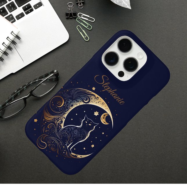 Coques Case-Mate iPhone Croissant de Lune Chat Mystique - Cadeau Céleste P (Créateur téléchargé)
