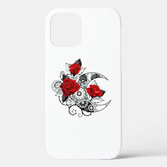 Coques Case-Mate iPhone Croissant mécanique avec roses rouges (Verso)