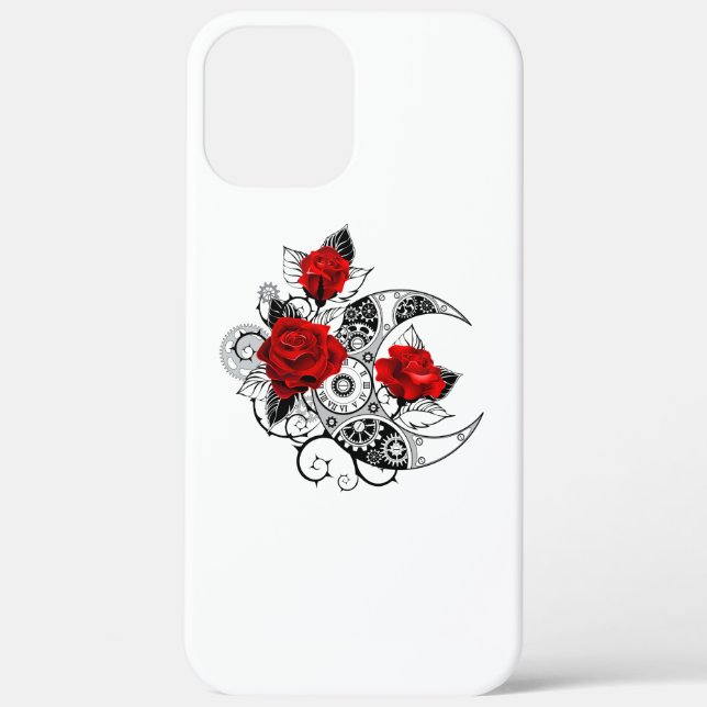 Coques Case-Mate iPhone Croissant mécanique avec roses rouges (Verso)