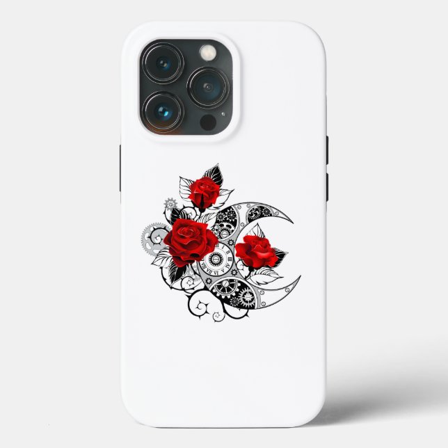 Coques Case-Mate iPhone Croissant mécanique avec roses rouges (Verso)