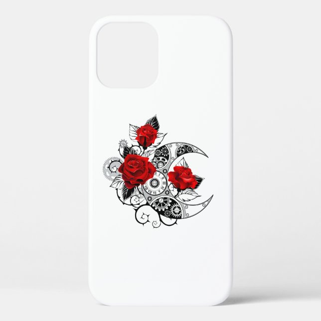 Coques Case-Mate iPhone Croissant mécanique avec roses rouges (Verso)