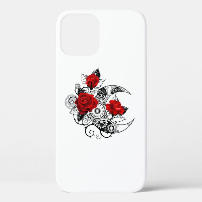 Coques Case-Mate iPhone Croissant mécanique avec roses rouges (Verso)
