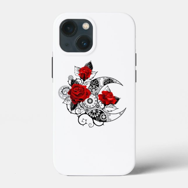 Coques Case-Mate iPhone Croissant mécanique avec roses rouges (Verso)