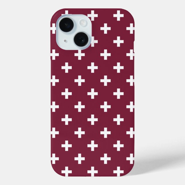 Coques Case-Mate iPhone Croix à pois blancs sur mûre (Verso)