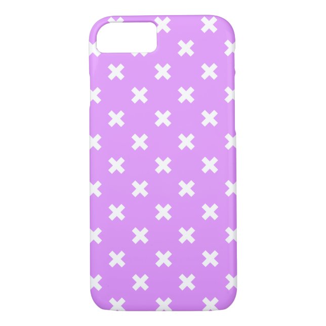 Coques Case-Mate iPhone Croix blanches sur lilas (Dos)