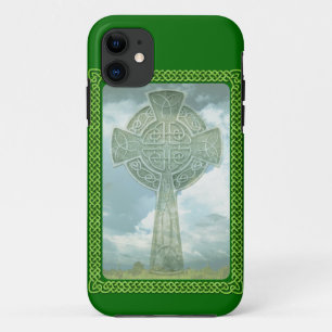 Coques Pour iPhone Croix celtique et nuages verts