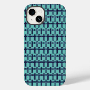 Coque Case-Mate iPhone Croix chrétienne bleue différentes variantes
