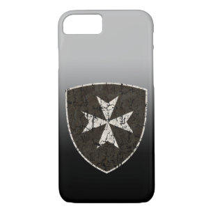 Coque iPhone 7 Croix de Hospitaller de chevaliers, affligée