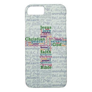 Coque iPhone 8/7 Croix de l'art chrétien de la parole religieuse