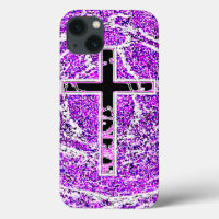 CROIX NOIRE ET ROSE AVEC ARRIÈRE - PLAN VIOLET