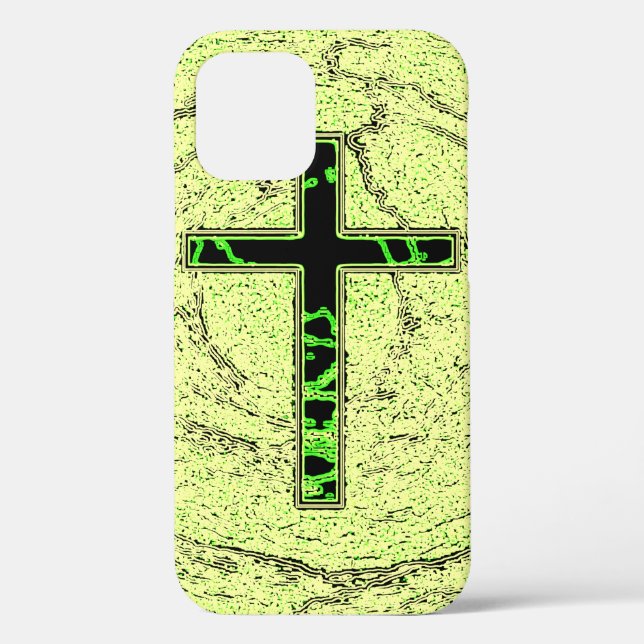 COQUES Case-Mate iPhone CROIX NOIRE ET VERTE AVEC ARRIÈRE - PLAN EN MARBRE (Verso)