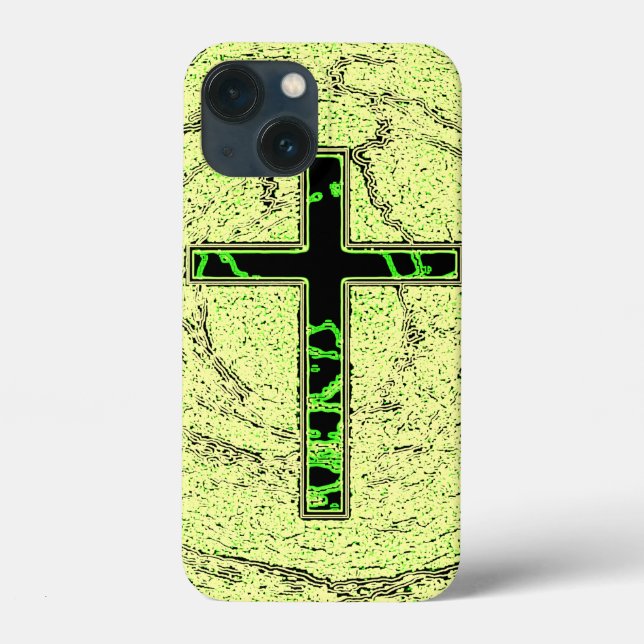 COQUES Case-Mate iPhone CROIX NOIRE ET VERTE AVEC ARRIÈRE - PLAN EN MARBRE (Verso)