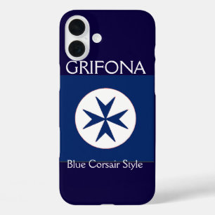Coque Pour iPhone 16 Plus Croix octogonale BLUE CORSAIR STYLE
